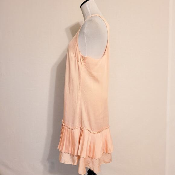 Banana Republic Asymmetric Flutter Hem Sleeveless Dress Blush Pink 8 - Picture 3 of 8